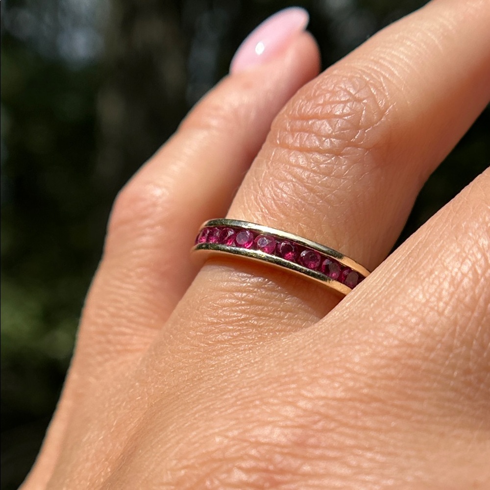 14K YG Ruby Eternity Ring